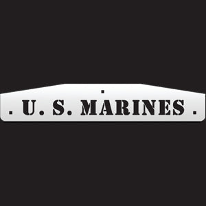 Military-themed 24" stainless steel mudflap weights and backs - PAIR - U.S. Marines