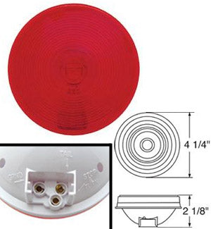 Red 4" round incandescent stop/turn/tail light
