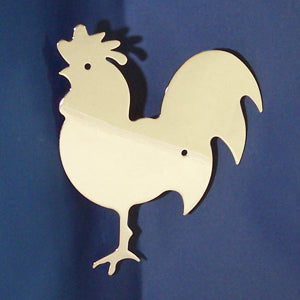 Chrome steel small chicken cutout - tape mount, faces LEFT