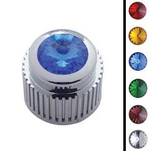 Chrome plastic small control knob with jewel