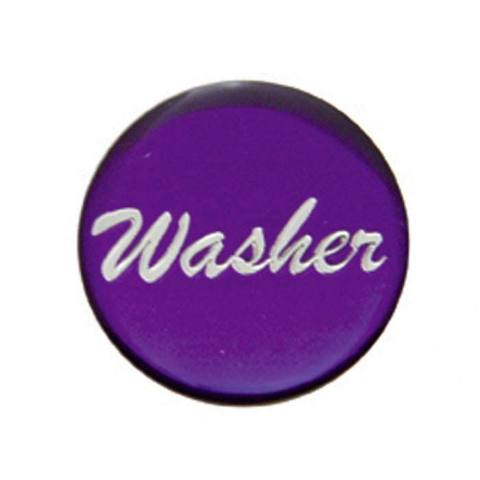 "Washer" glossy sticker for small chrome dash knobs