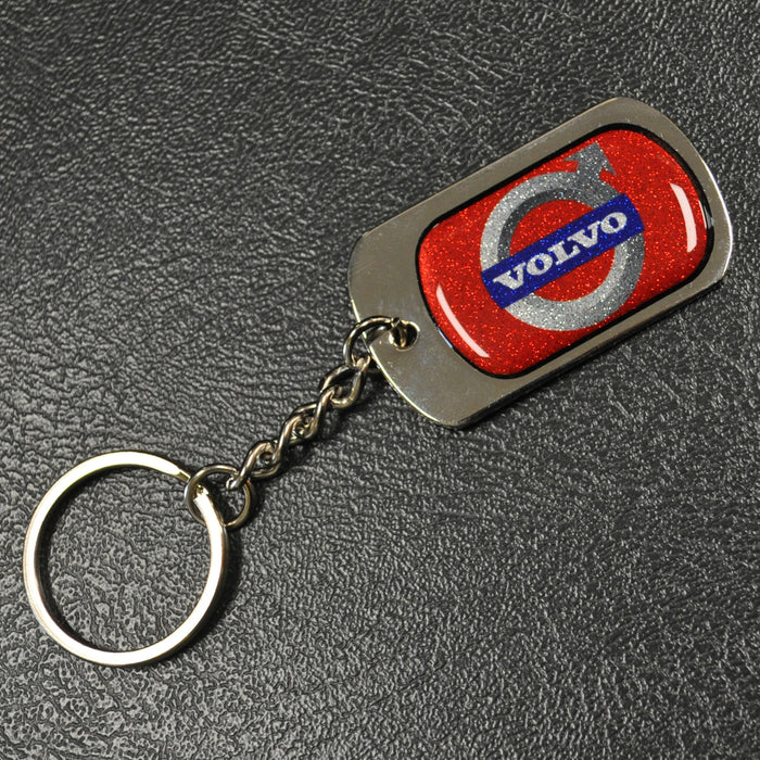 Volvo red logo key chain