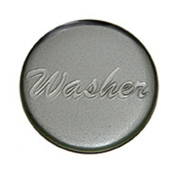"Washer" glossy sticker for small chrome dash knobs