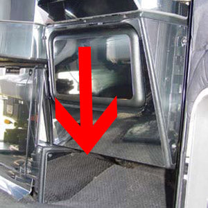 Freightliner Classic/FLD stainless steel passenger's side lower left kick panel trim