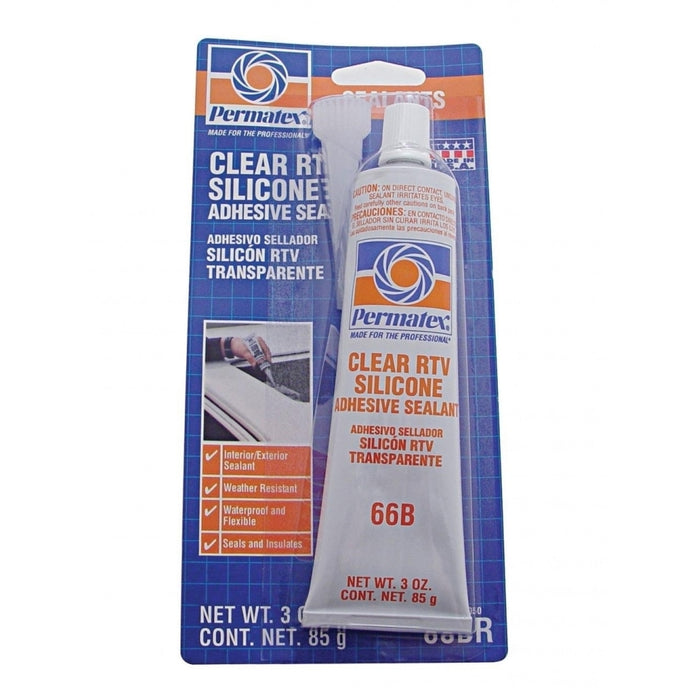 Clear adhesive waterproof silicone sealant - 3 ounce tube