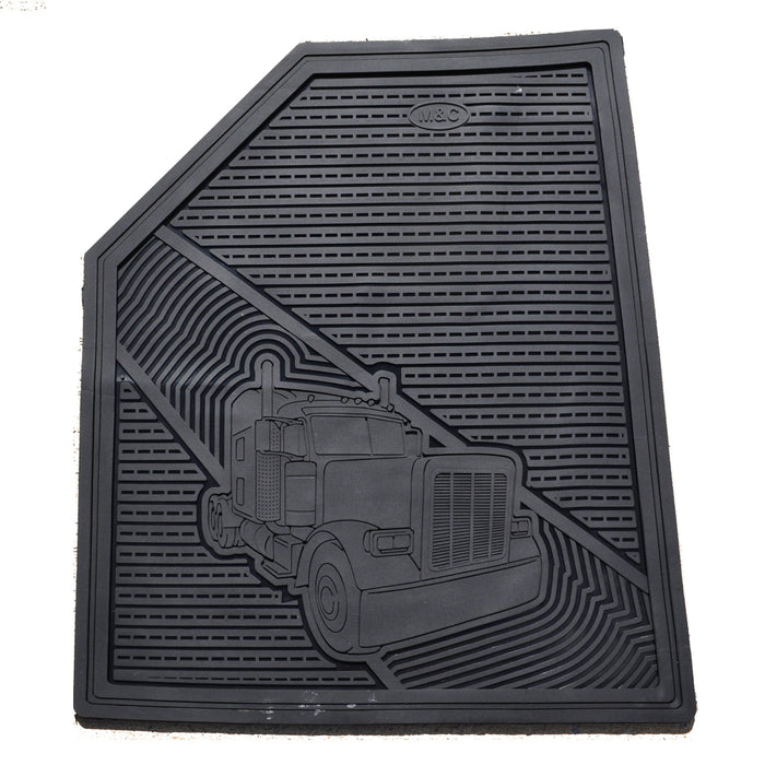 Peterbilt 379 2006+ solid black rubber floor mats - PAIR