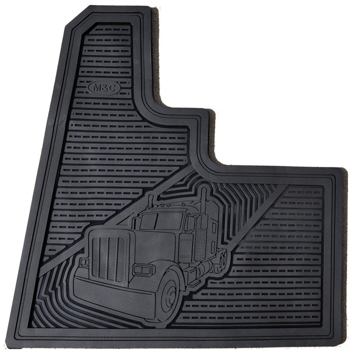 Peterbilt 379 2006+ solid black rubber floor mats - PAIR