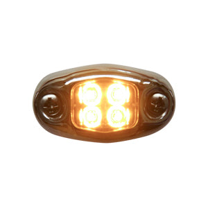 "Dragon" 4 diode LED oval auxiliary light w/chrome cover - Amber