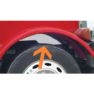 Peterbilt 379 stainless steel inside wheel well under fender trim - PAIR