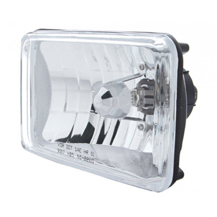 4" x 6" rectangular headlamp w/9007 halogen bulb and "Crystal" lens - high beam