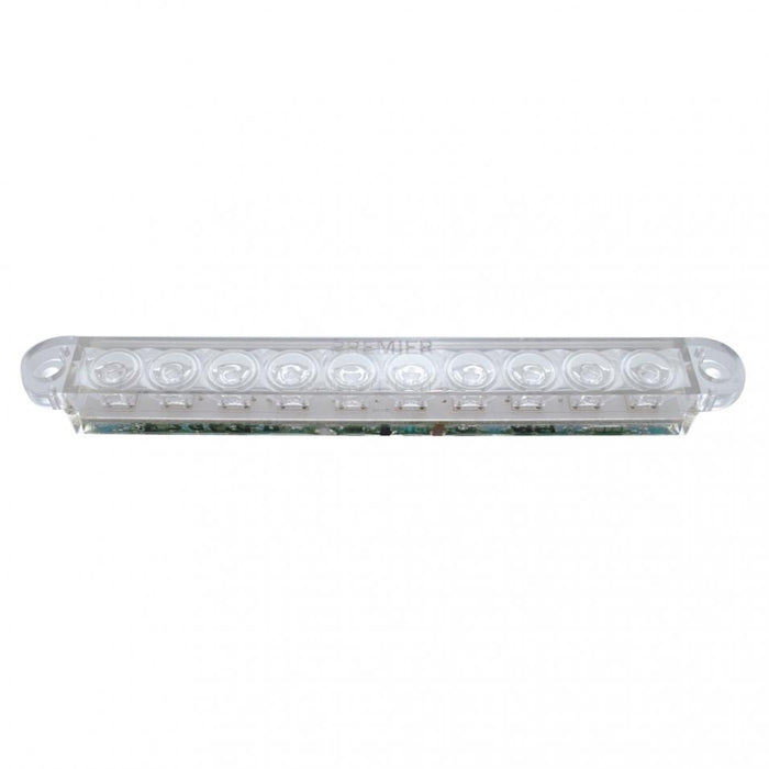 Red 6.5" thin 10 diode LED turn signal light bar - CLEAR lens