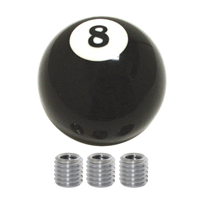 Original "8" Ball design round screw-on gear shift knob w/adapter kit