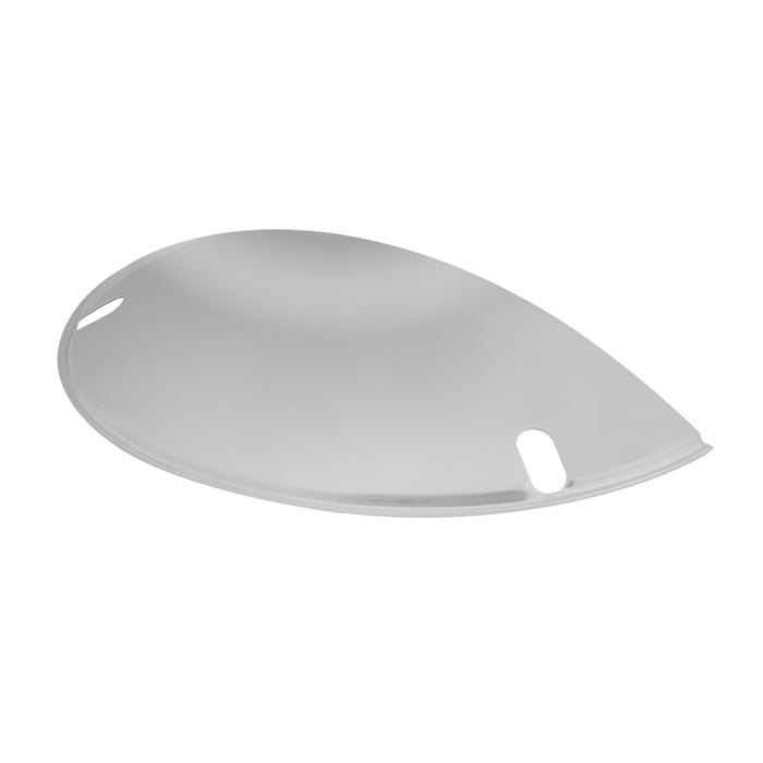 7" diameter single round headlight stainless steel flat shield - PAIR