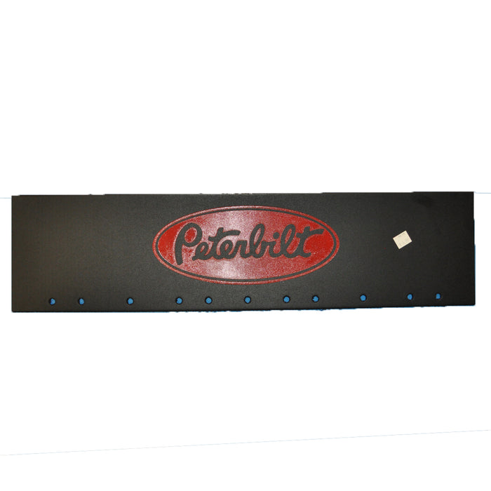 Peterbilt 24" x 6" black quarter fender mudflap w/red stamped logo