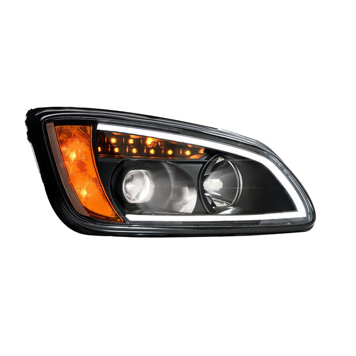 Kenworth T660 "Blackout" projection headlight w/LED turn signal and white LED running light