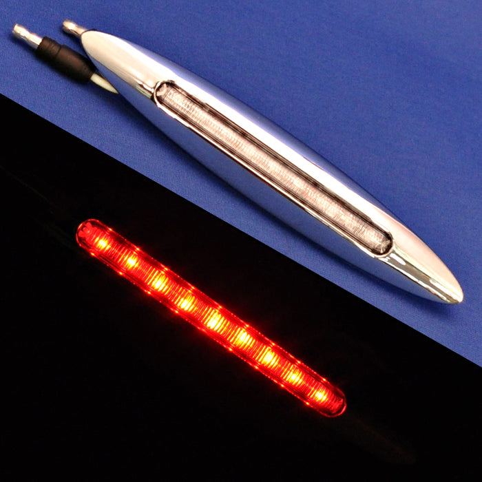Flatline red 6" slim 9 diode LED marker light - CLEAR lens