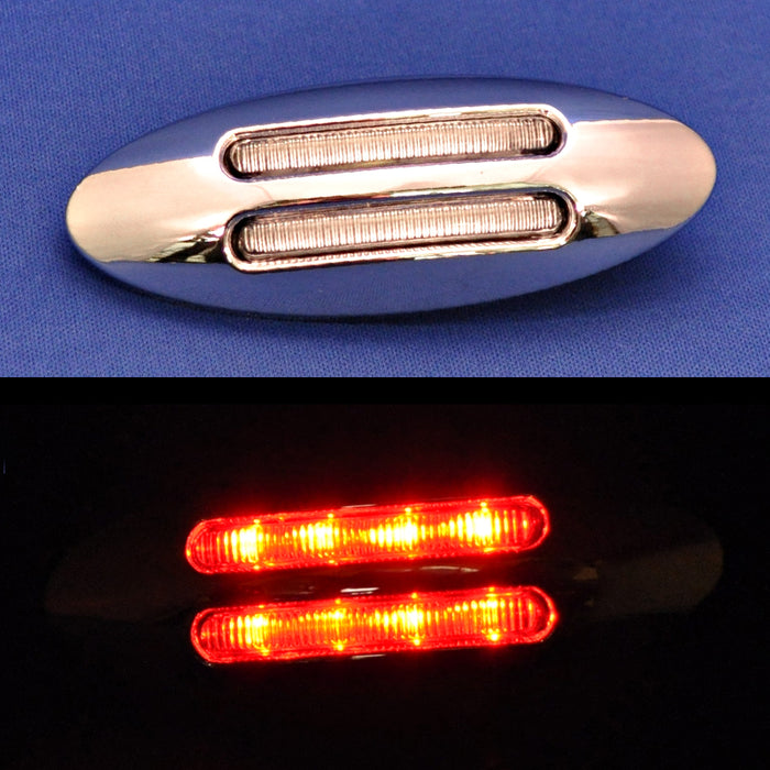 Flatline Red mini-slim 8 diode LED marker light - CLEAR lens