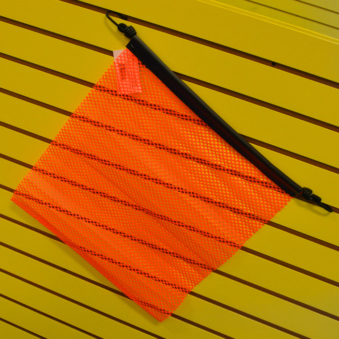 18" orange oversize load flag w/EZ hook