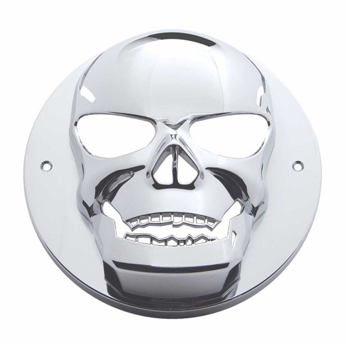 Skull 2" round chrome plastic grommet cover