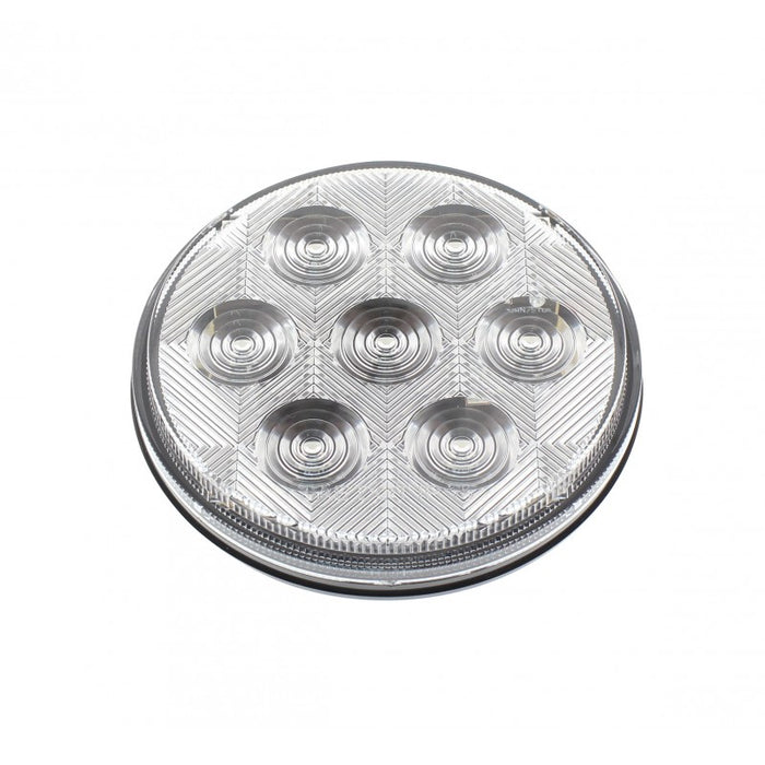 "Competition Series" Red 4" round 7 diode LED stop/turn/tail light - CLEAR lens