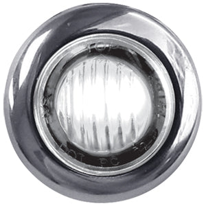Dual Revolution Amber/White 1" mini button LED marker light - CLEAR lens