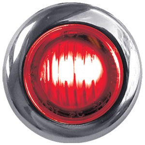 Dual Revolution Red/White 1" mini button LED marker light - CLEAR lens