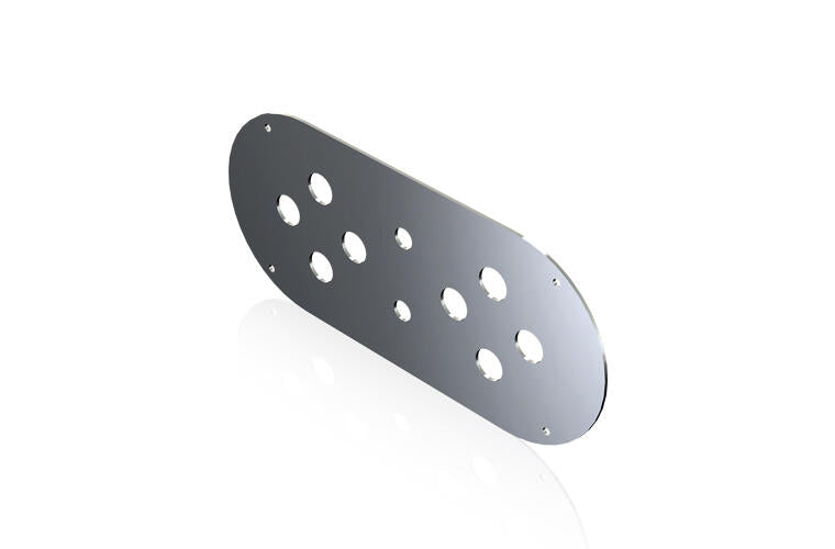 Peterbilt 359/379/389 or Kenworth W900L stainless steel above door dome light plate w/8 MINI watermelon light holes
