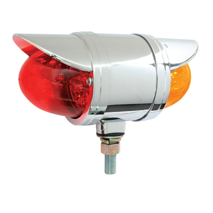 Spyder Amber/Red 2 face watermelon-style LED turn signal light - SINGLE