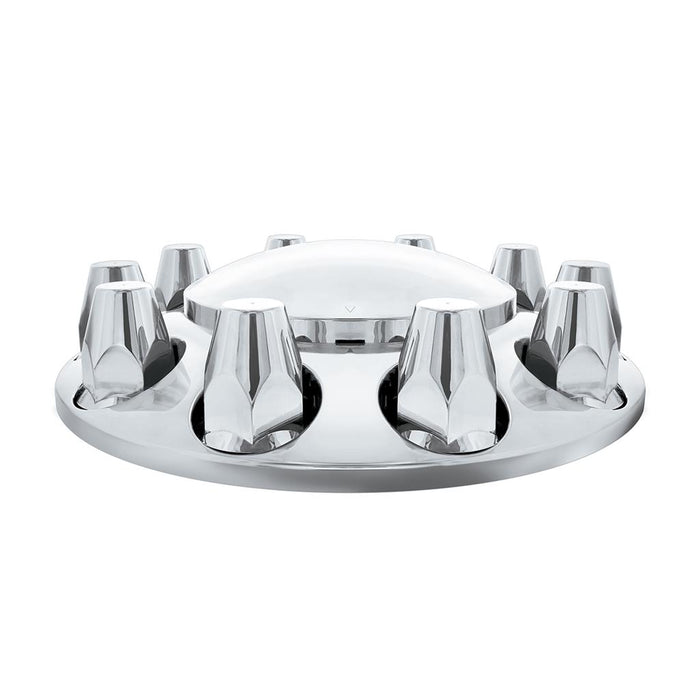 Chrome plastic front axle cover with 33mm push on lugnut covers - SINGLE