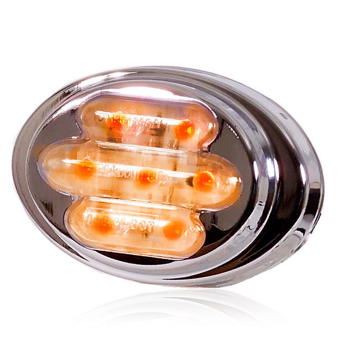 Maxxima amber 2" mini-oval 7 diode LED marker light - CLEAR lens