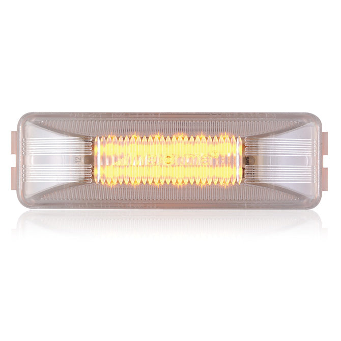 Maxxima amber 1" x 4" rectangular 12 diode LED marker light - CLEAR lens