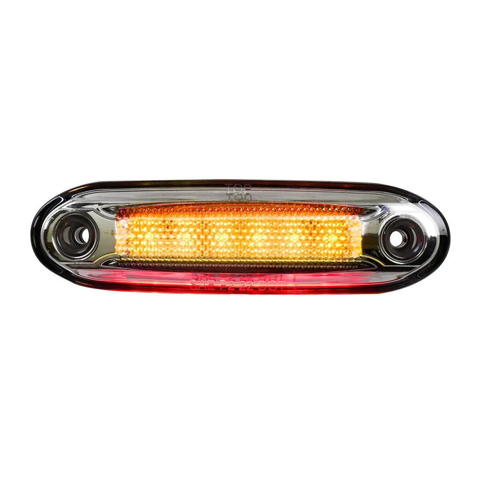 5-1/8" rectangular Amber 6 diode LED marker light with Red 6 diode underglow / ground effects auxiliary light