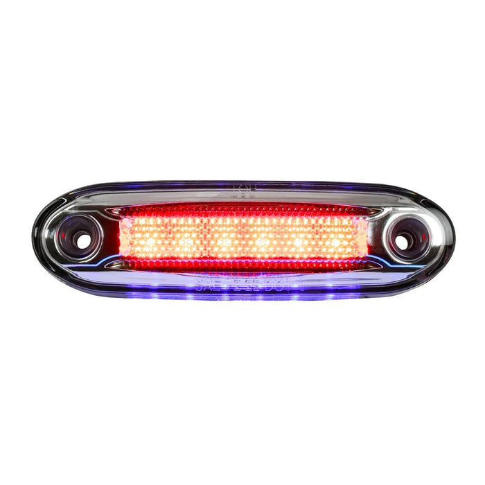 5-1/8" rectangular Red 6 diode LED marker light with Blue 6 diode underglow / ground effects auxiliary light