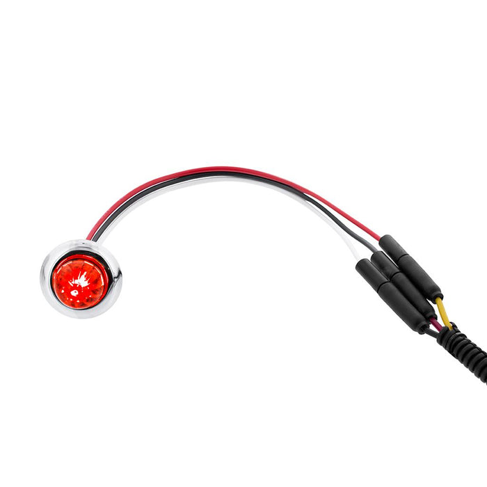 Dual function 4 diode LED mini watermelon light with rubber grommet, chrome bezel - SINGLE