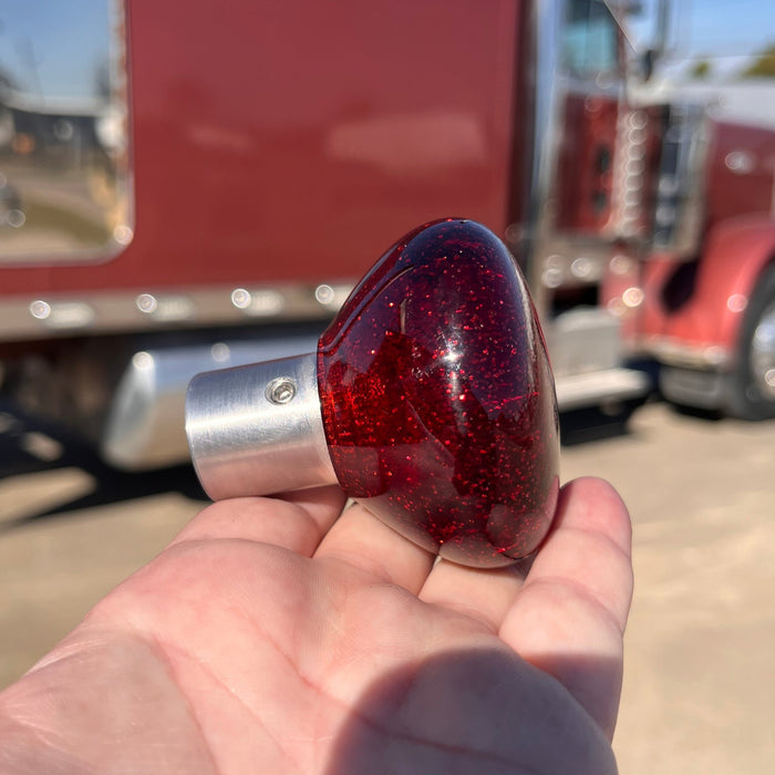 Glitter tractor / trailer air brake knob with 5/8" x 11 insert - SINGLE