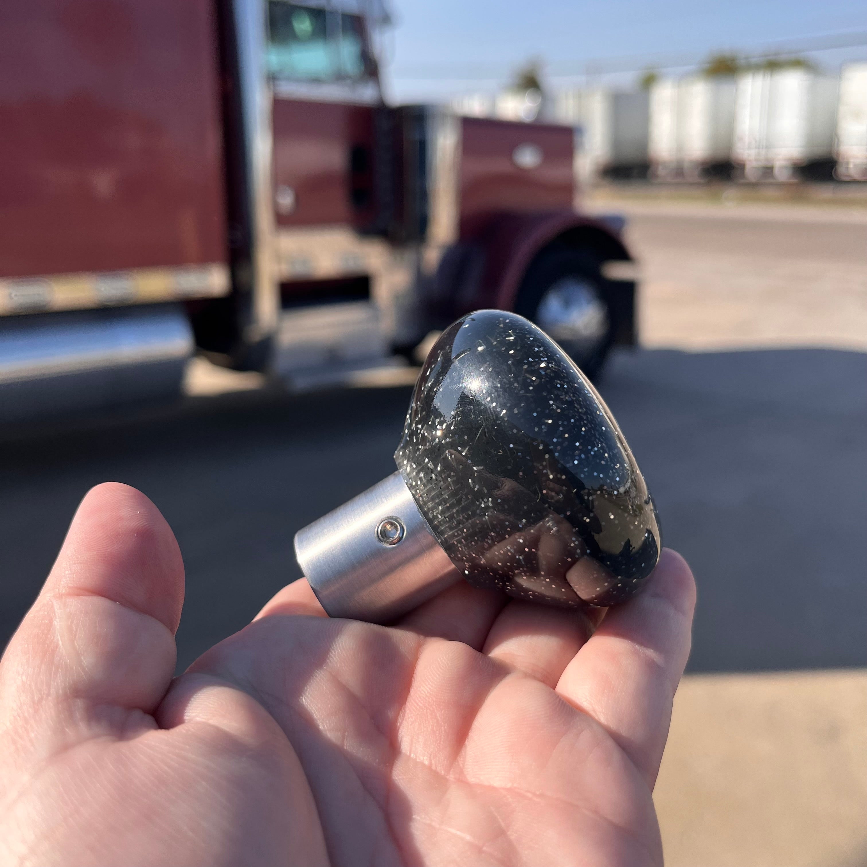 Thicc Lady embedded logo tractor / trailer air brake knob with 5/8