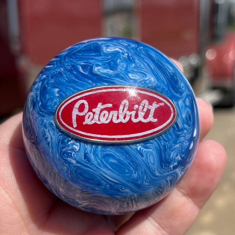 Peterbilt logo 2.25" diameter round gear shift knob