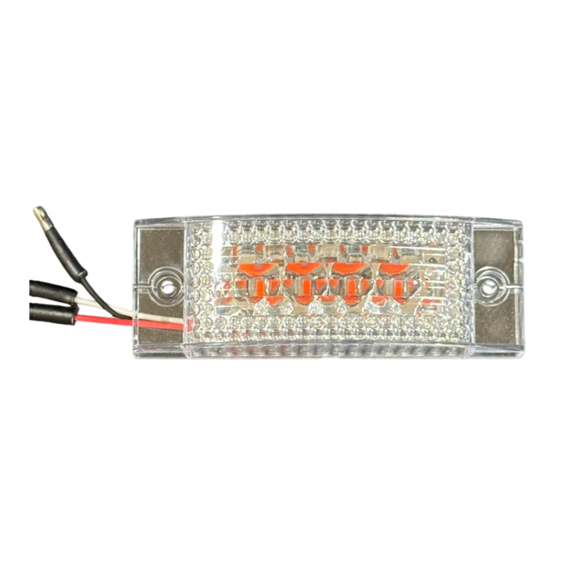 "Star" Amber 16 diode 2" x 6" rectangular marker / turn signal LED light - CLEAR lens