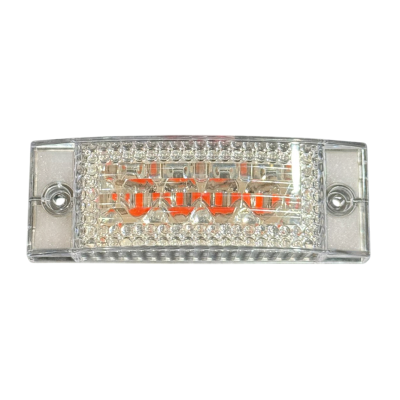 "Star" Red 16 diode 2" x 6" rectangular marker / turn signal LED light - CLEAR lens