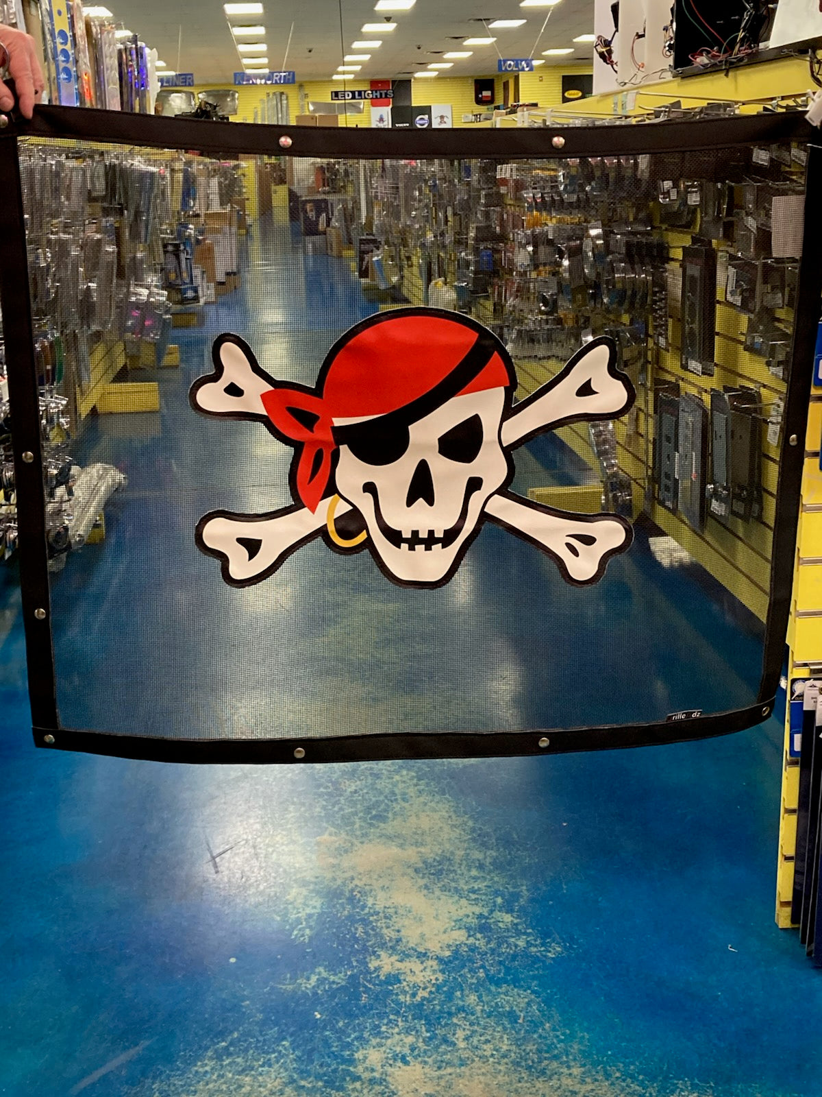 Freightliner Classic Jolly Roger bug screen — Empire Chrome