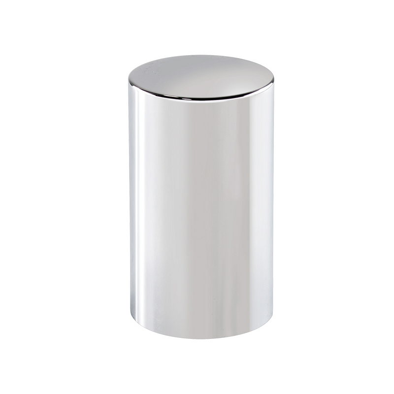 33mm chrome plastic 3.5" flat cylinder PUSH ON lugnut cover - SINGLE