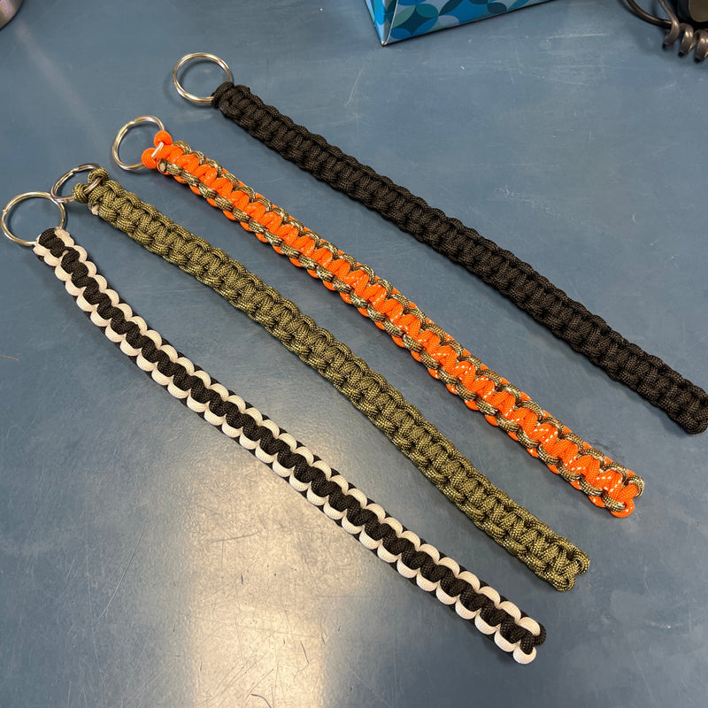 12" long paracord air horn pull cord with 1" diameter split key ring