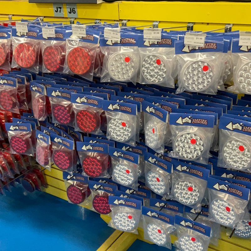 Red 4" round 19 diode LED stop/turn/tail light