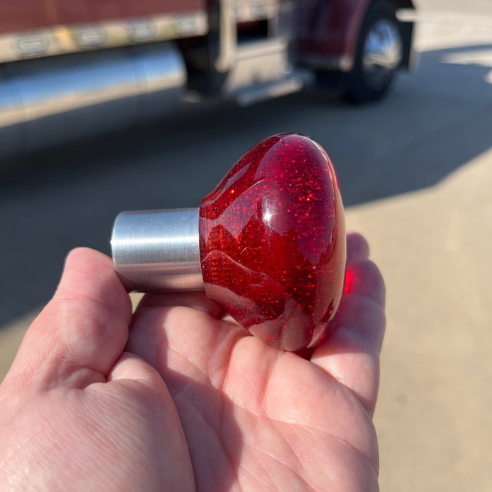 Peterbilt embedded logo tractor / trailer air brake knob with 5/8" x 11 insert - SINGLE