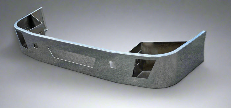 Volvo VNL 64T/630/670/780 2004-2011 chrome 16" bumper with factory fog light holes, tow hook and step holes