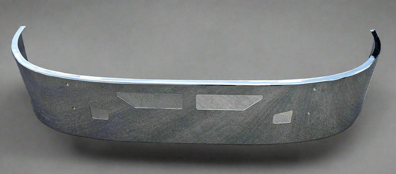 Kenworth T660 chrome 16" wraparound bumper with step and tow holes, NO FOGS