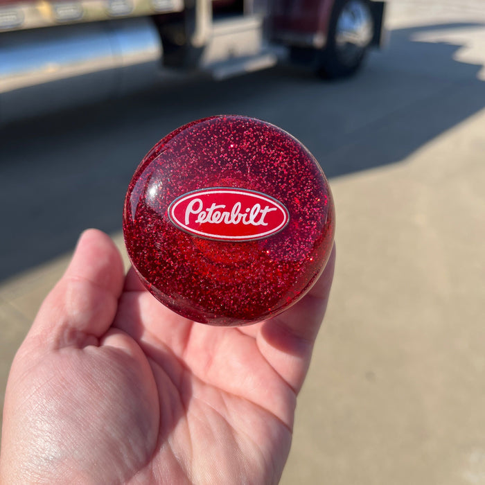 Peterbilt embedded logo tractor / trailer air brake knob with 5/8" x 11 insert - SINGLE