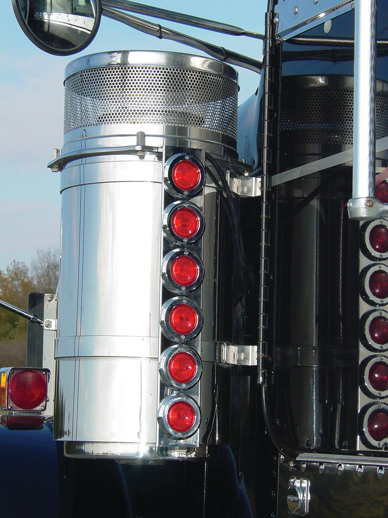 Freightliner Donaldson stainless steel rear air cleaner brackets w/12 round 2" holes