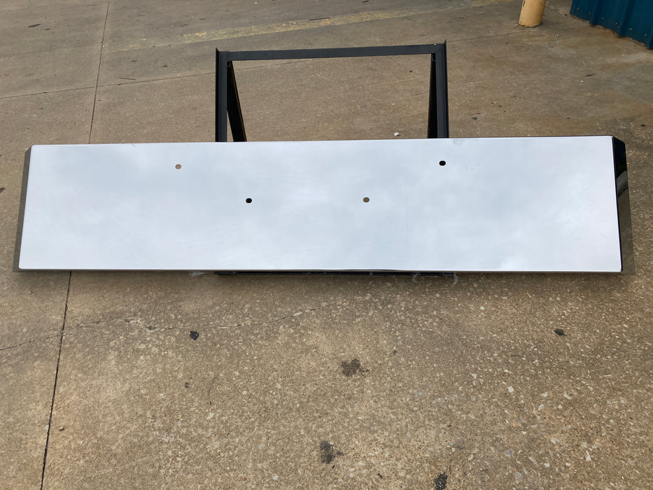 Peterbilt 389 chrome 20" mitered end bumper with mounting holes only - no tow hook holes