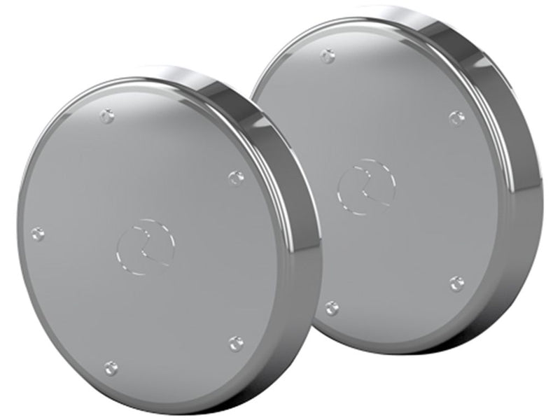 Tapered icon billet style front axle cover chrome - PAIR
